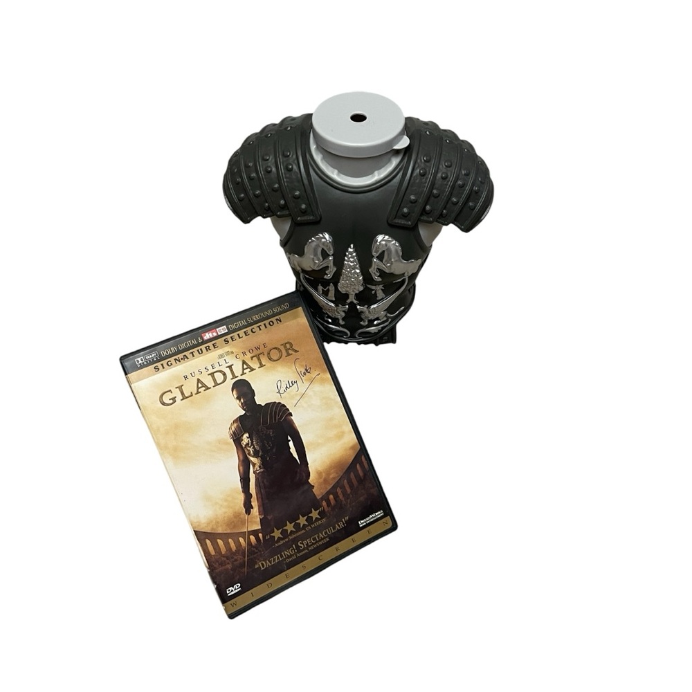Gladiator Two-Disc DVD Signed by by director Ridley Scott and Gladiator 2 Cup